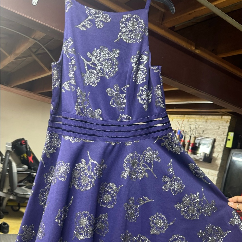 City Studio Purple Dress with Silver Details